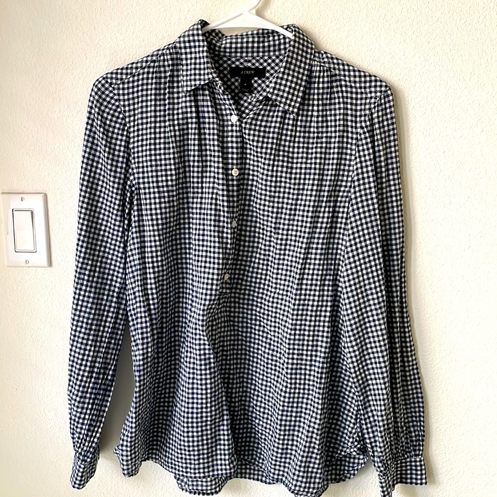 J.Crew navy plaid shirt